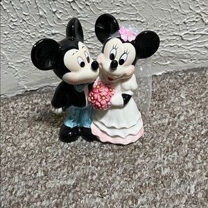 Mickey and Minnie Wedding Bride & Groom Porcelain Cake Topper 5"